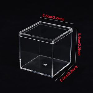 Caja acrílica con tapa, paquete de 4 contenedores cuadrados pequeños de acrílico, contenedores cuadrados de plástico con caja de almacenamiento con tapa, 2,2x2,2x2,2 pulgadas - Product Image 4