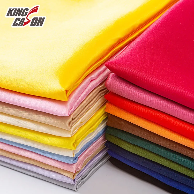 Kingcason Solied Cor Tecido 100 Pura Máquina De Impressão De Etiqueta Em Dubai 100% Poliéster Stripe Satin