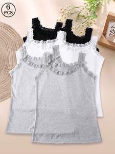 2025 Summer Lace <strong>Tank</strong> Tops Colorful Sleeveless Vest Solid <strong>Pattern</strong> for Women - Product Image 4