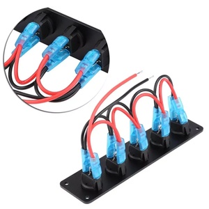 5 Gang Rocker anahtarı paneli, tekne yat deniz için 12-24V 5 Gang yuvarlak Dash Rocker geçiş anahtarı - Product Image 4