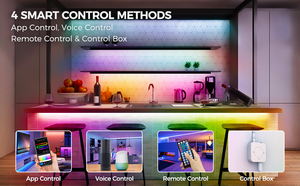 ไฟเส้น Led อัจฉริยะ RGBCW,ไฟหรี่แสงได้ควบคุมด้วยแอป Tuya Wifi ไฟเย็นอบอุ่นทำงานกับ Alexa Google - Product Image 3
