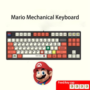 Teclado mecánico de 87 teclas, dispositivo con eje verde y rojo, juego PBT, Plug in, OEM de fábrica - Product Image 3