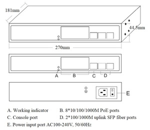 10-port Full Gigabit L2+ Managed PoE Fiber Switch with QOS, STP/RSTP/<strong>MSTP</strong>, ERPS, IGMP, SNMP, WEB/CLI, VLAN - Product Image 5