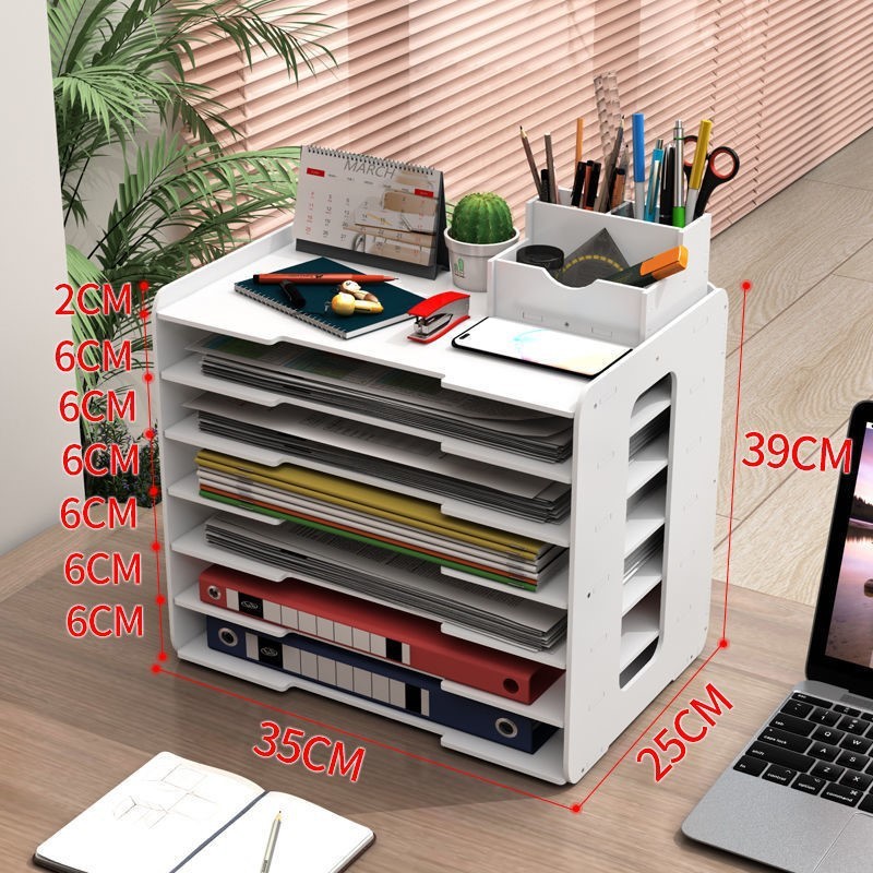 34cm 7-layer folder with pen holder