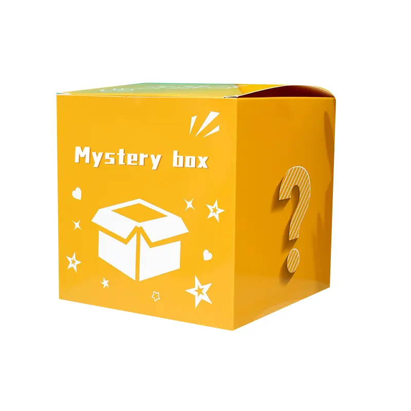 Kotak Hadiah Kejutan Keberuntungan Kustom Kotak Misteri Paket Kejutan Kosong Inovatif Kertas