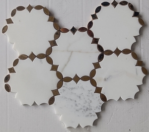 Hot bán carrara trắng new bằng tia nước pattern marble mosaic - Product Image 5