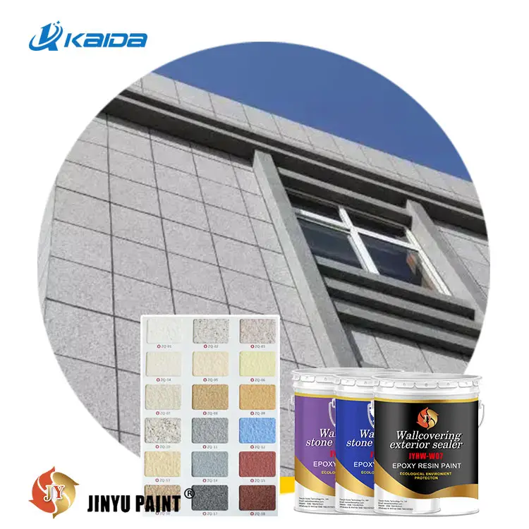 Jinyu Peinture en pierre Excellente résistance aux intempéries maison Texture Peinture murale Vente en gros Murs extérieurs Décoration Peinture en pierre