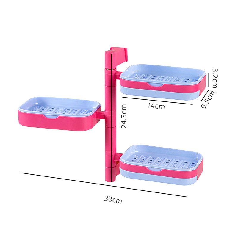 Rojo rosa + azul celeste tres capas