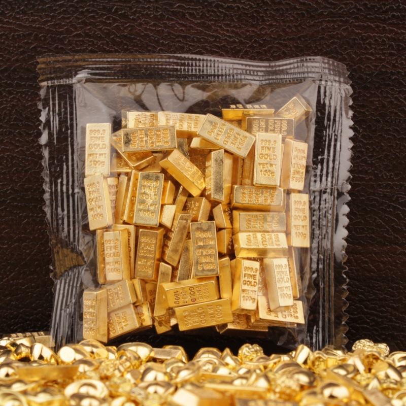 Lingots d'or en plastique colorés, 100 par paquet
