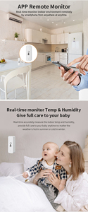 Sensor de temperatura y humedad WiFi con control de voz y función de calibración Interruptores de control remoto de bajo consumo de energía - Product Image 4