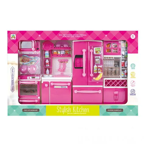 Casa de juegos para niños de preescolar, mueble para el hogar, electrodomésticos, estufa, refrigerador, armario de vino, juego de cocina, Juguetes