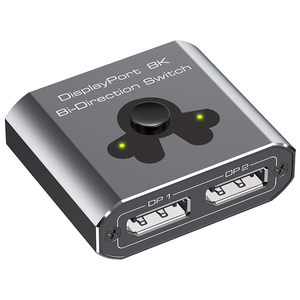 Displayport Switch 8K60Hz Display Port Switch <strong>2</strong> <strong>Input</strong> <strong>1</strong> <strong>Output</strong> Displayport <strong>Switcher</strong> DP <strong>1</strong>.4 <strong>Switcher</strong> Compatible With TVs