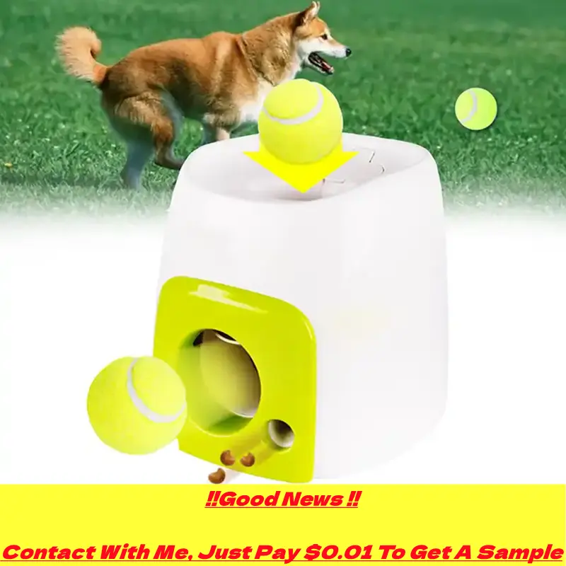Interactive toy pet dog puzzle ball throw dog toy tennis ball launcher food feeder dispenser toy