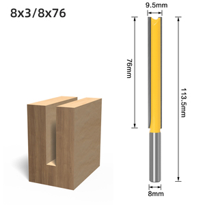 8mm Shank 2&quot; 3&quot; Inch Long 3/8 1/2 Diameter Woodworking Straight Router <strong>Bits</strong> with Carbide Tooth Carpentry Cutter <strong>Tools</strong> - Product Image 5
