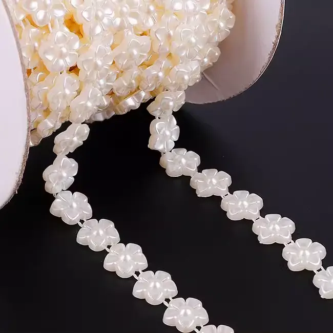 Cadena de perlas baratas, cuentas de perlas multifuncionales de imitación ABS para decoración DIY y fabricación de joyas