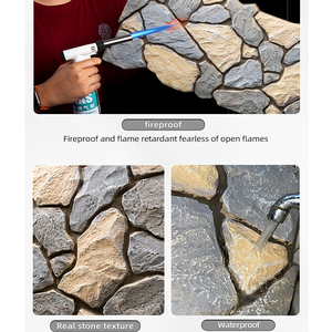 Veneer 3D sóng trang trí bên ngoài sinh Thái Nền Hội Đồng Quản trị 3D văn hóa tấm PU đá tường Bảng điều khiển Polyurethane Faux nhân tạo PU đá - Product Image 2