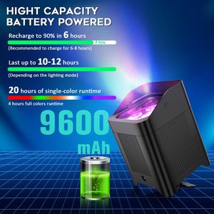 6x18W RGBWAUV 6in1 Wireless Battery Powered LED Par Light APP <strong>Control</strong> <strong>with</strong> 2.4G Wireless <strong>DMX</strong> for Stage Lighting Wedding Uplight - Product Image 5