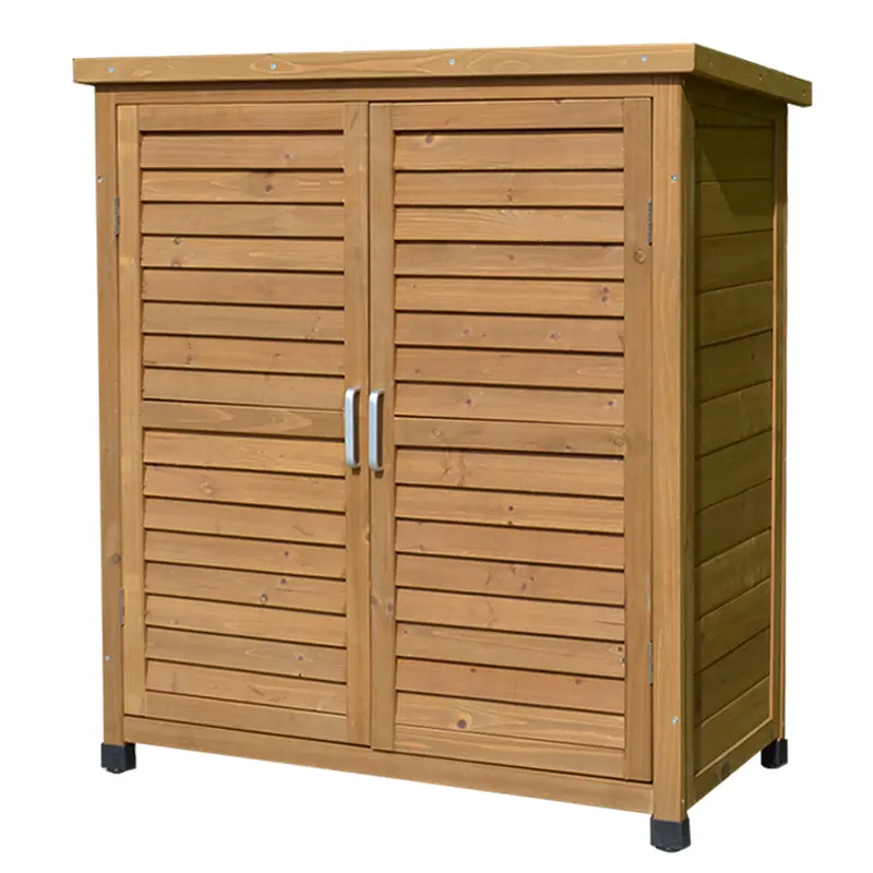 Садовый шкаф для хранения из массива дерева с защитой от дождя и коррозии