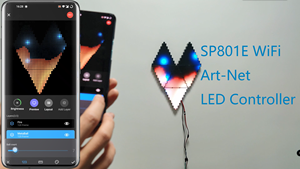 SP801E WiFi Art-Net SPI LED คอนโทรลเลอร์สำหรับ WS2812B SK6812 UCS1903 TM1804พิกเซล LED Strip และ Matrix - Product Image 3