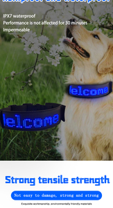 Glow <strong>Dark</strong> RGB LED Pet Dog Collar Rechargeable APP Control Night Safety Light with Scrolling <strong>Display</strong> for Outdoor Use - Product Image 3