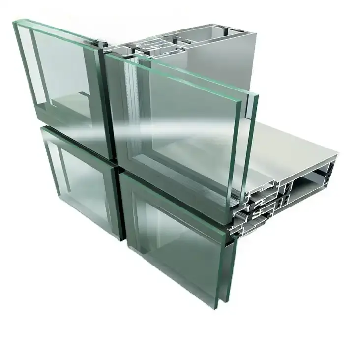 Vendita calda facciata in vetro costruzione fornitori di facciate continue in alluminio profilo strutturale in alluminio per facciate continue