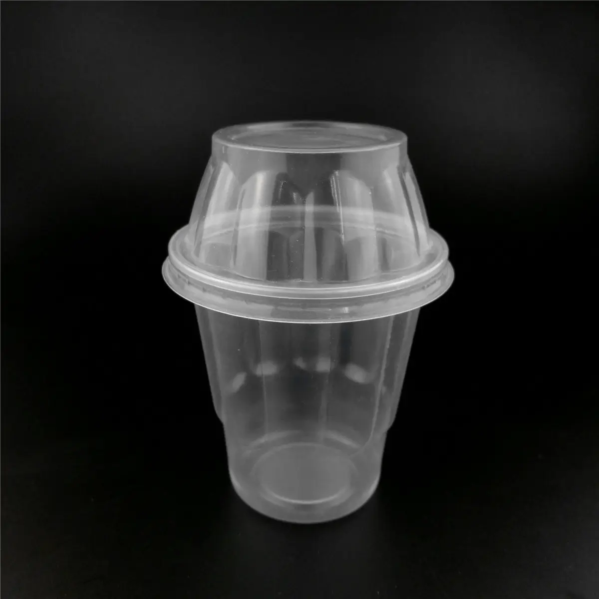 Copo de sorvete de plástico transparente, copo plástico para sorvete com colher