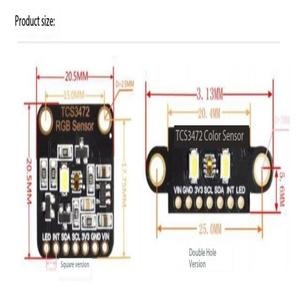 Sensor de reconocimiento de color TCS34725, placa de desarrollo RGB, módulo de detección de color de reconocimiento de color de comunicación IIC