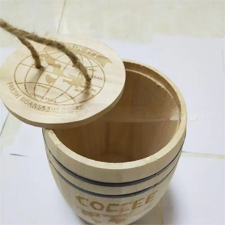 Ready to ShipIn StockFast Dispatch2023 The latest wooden small wooden barrel tea coffee green bean wooden barrel wooden pen holder ornaments