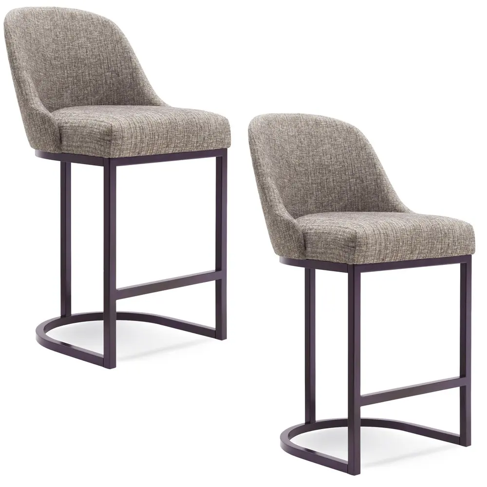 Mid Century Kitchen Upholstered Bar Stools with Back Wood Gray Modern Contemporary SGS Upholstered Dining Chair Bar Furniture