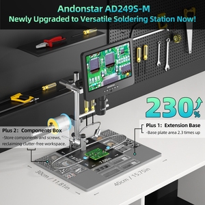 Andonstar AD249S-M-Plus trinoküler 10 ''yüksek çözünürlüklü dijital mikroskop PCB tamir için 10 inç ekran + uzatma tabanı ile - Product Image 4