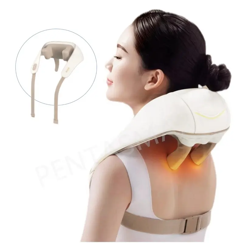 OEM Electric Heated 6D Neck Shoulder Shiatsu Massager For Trapezius Muscle Pain Relief