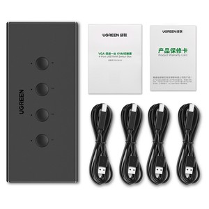 UGREEN VGA 4进1出KVM交换机4端口USB KVM开关盒支持1920*1440 60hz电脑电视监视器 - Product Image 5