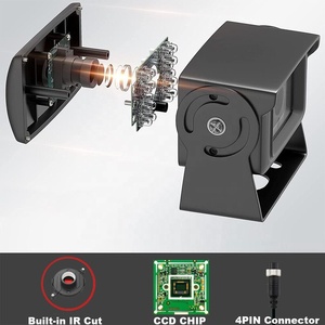 IPoster 4PIN HD1080P AHD彩色传感器金属外壳镜图像后视18个发光二极管IP68防水橡胶管帽倒过来 - Product Image 4