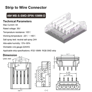 Connettore a striscia a led trasparente ws2812 per striscia a led con connettori a striscia di luce a led multicolore - Product Image 2