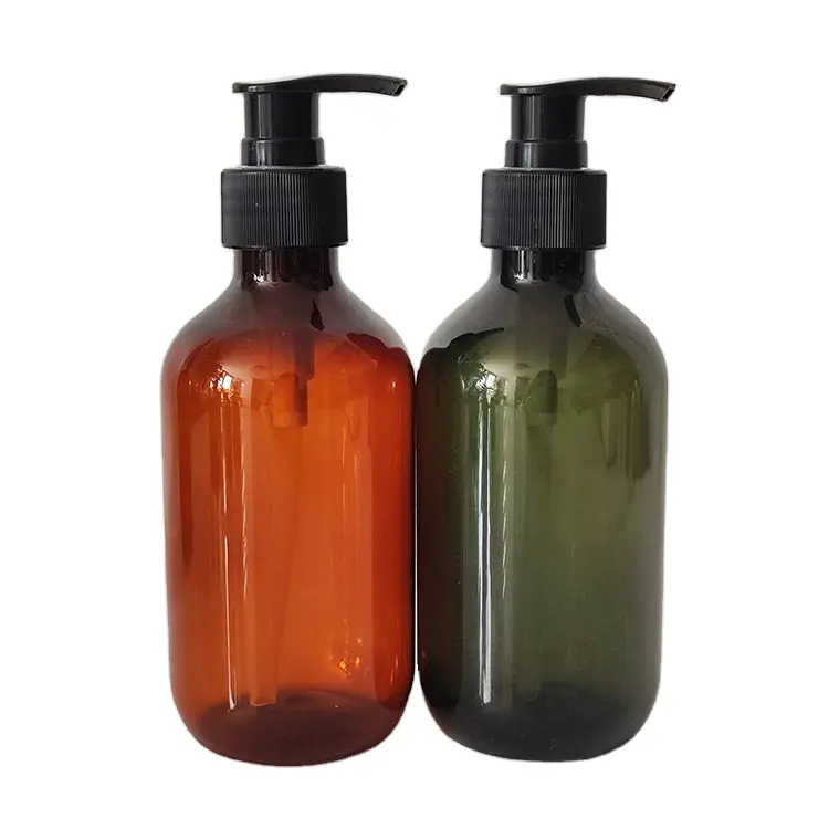 300ml 500ml Green Amber Plastic Shampoo Hair Conditioner Loção Emulsion Hand Liquid Soap Body Pump Garrafa para Cuidados Pessoais