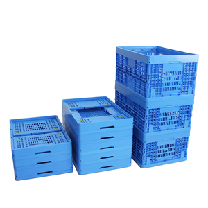 Có thể gập lại logistic Giao thông vận tải Giỏ ráp Thùng nhựa di chuyển doanh thu màu xanh hậu cần Crate cho Trái Cây Rau - Product Image 1