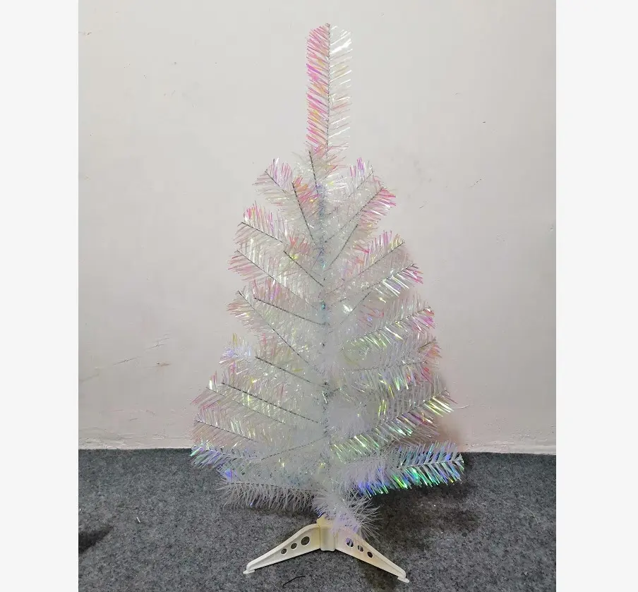 Hoge Kwaliteit Kleine Sneeuw Stroomden Potlood Pre Lit Kerstboom Wit Klatergoud Materiaal Kerstboom