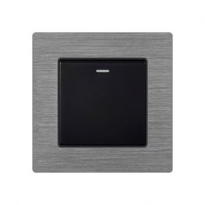 Di corrente a muro interruttore della luce con indicatore di luce 1 banda 1/2/3 modo di lusso luce interruttori a pulsante in lega di alluminio pannello 220V - Product Image 6