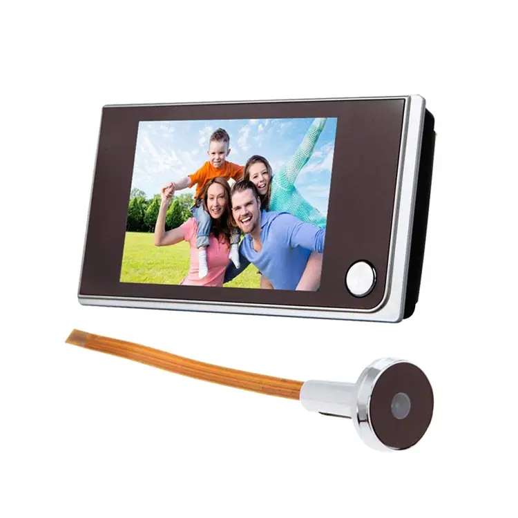 Akıllı ev sistemi HD Video kamera ile kablolu kapı zili 3.5 inç LCD Villa halka kamera tel kapı kilidi ve dijital kapı görüntüleyici