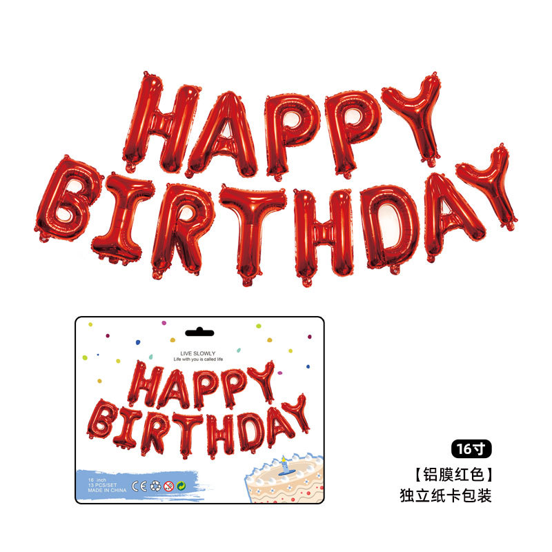 Tarjeta roja de la bandera del feliz cumpleaños