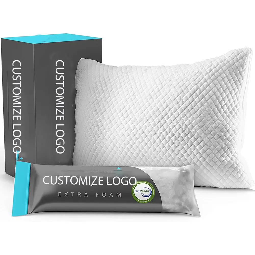 調節可能なロフトOEMファクトリークイーン竹枕細断低反発枕