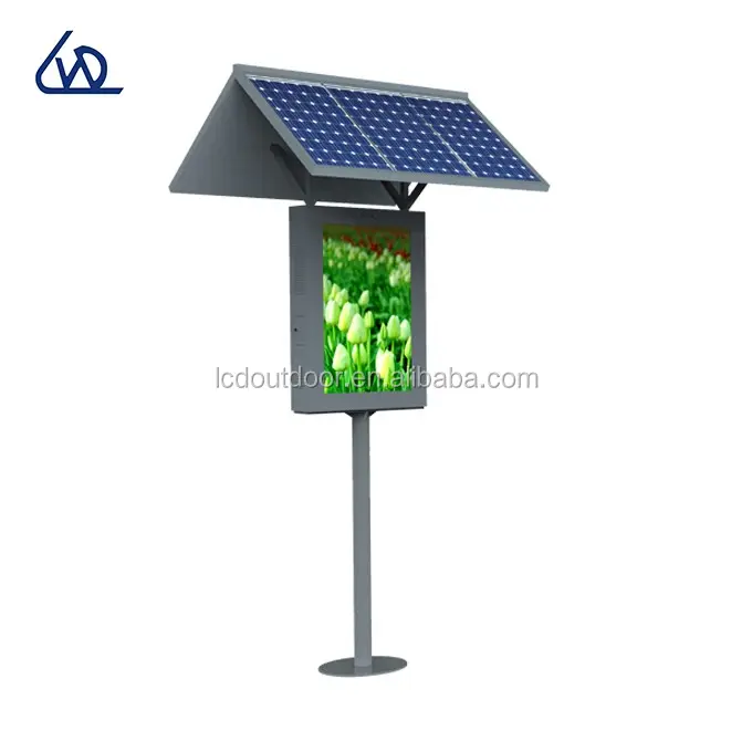 customized outdoor waterproof touch screen solar koisk standing solar lcd advertising billboard display
