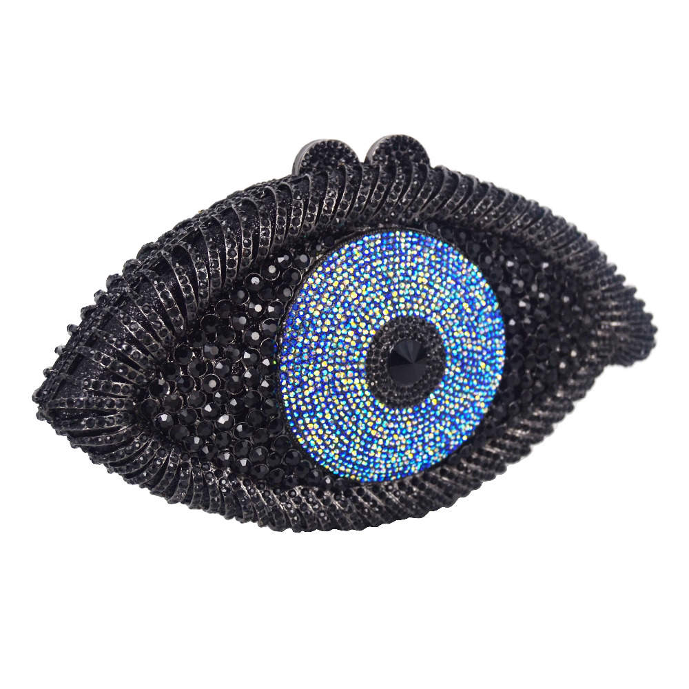 Newest Animal Designer Evil Eye Crystal Purse Women Evening Bag Silver Party Clutch Bag Lady banquet pochette