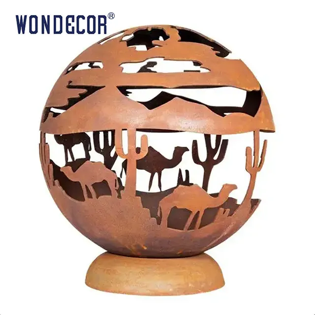 wonders Hot selling large modern high-quality garden Outdoor spherical Corten steel sculpture