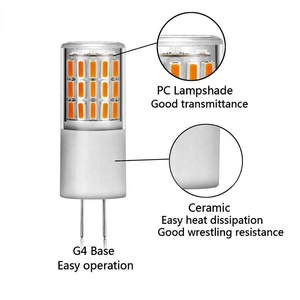 G4 LED灯泡12V 3W 45LEDS SMD4014无闪烁led灯灯360光束角LED灯泡，用于水晶灯枝形吊灯照明 - Product Image 2