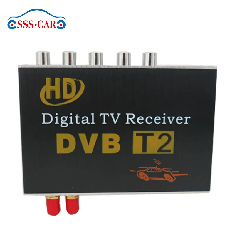 Dvbt2デジタル衛星テレビ受信機h.264 mpeg2/mpeg4車のDVD用車セットトップボックス