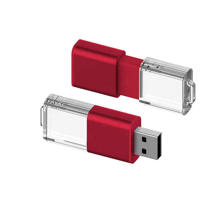 Acrílico Usb con luz LED Pen Drive 16GB 32GB 64GB Metal USB Flash Memory Venta al por mayor USB Stick para regalo promocional