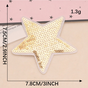 热卖定制小星星图案金线亮片刺绣贴片，带出厂价格 - Product Image 5