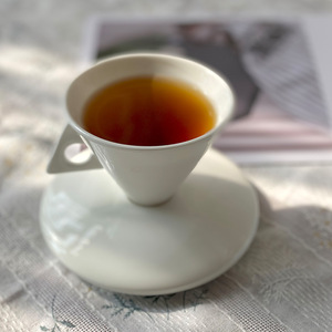 MSH Simple 60ml Vintage Bone China Tri-Cone Ceramic Espresso <strong>Cup</strong> and Saucer Set - Product Image 6
