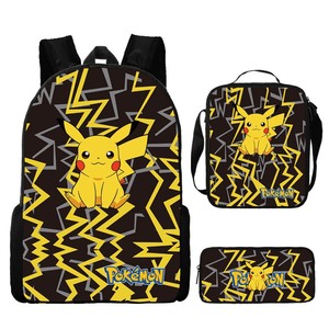 Tas Ransel Anak-anak Pokémon Pikachu, Tas Perjalanan Serat Buatan yang Dapat Disesuaikan dengan Kapasitas Besar dan Desain Bertema Anime - Product Image 1